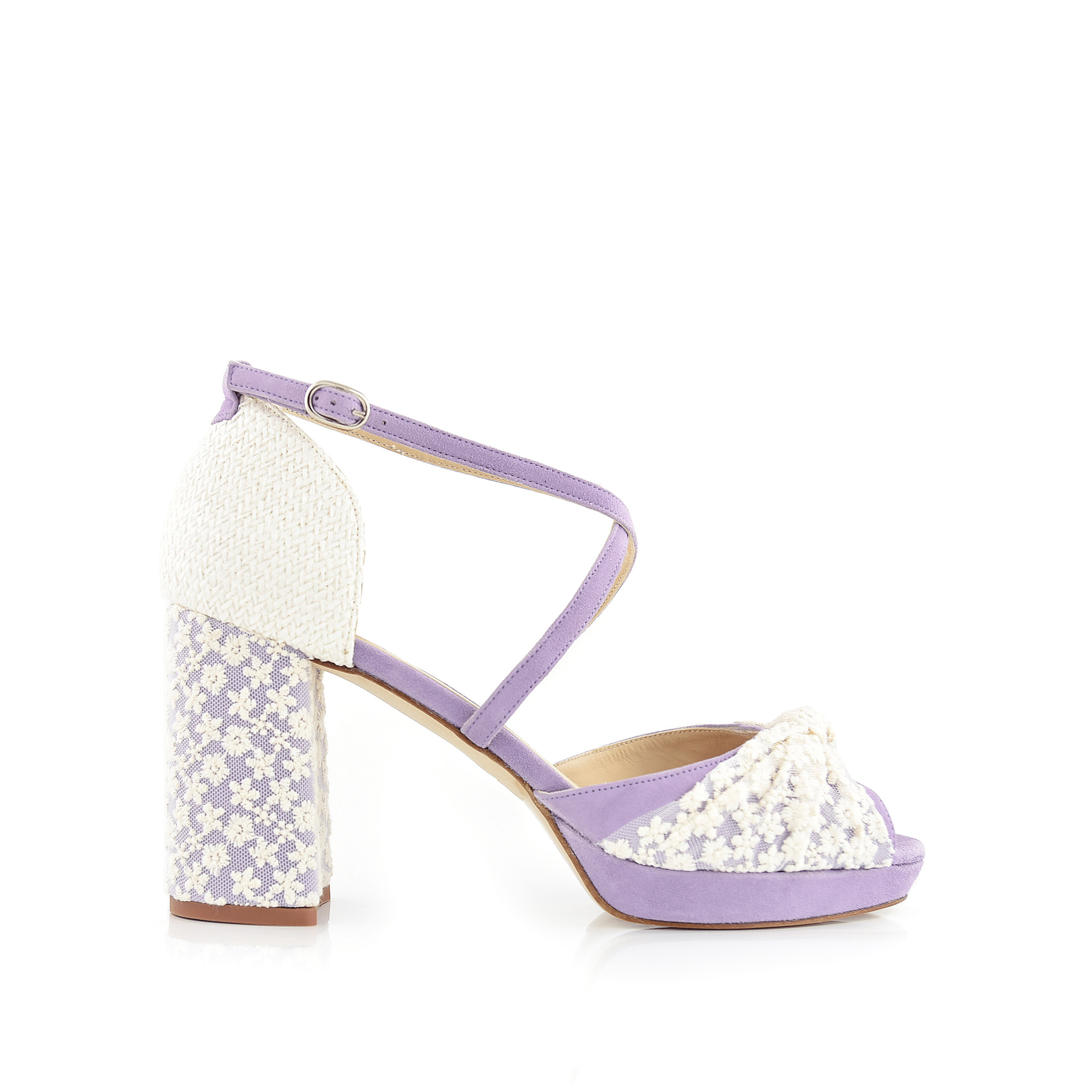 Vika Lavanda Marion Tacón Midi — Zapatos de novia Lomas Shoes