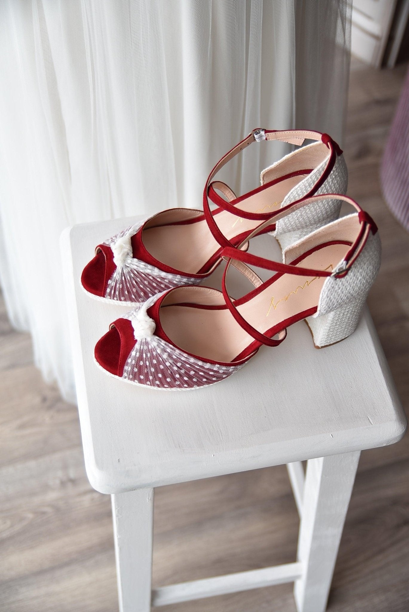 VIKA RED Plumeti tacón 85cm - zapatos_novia