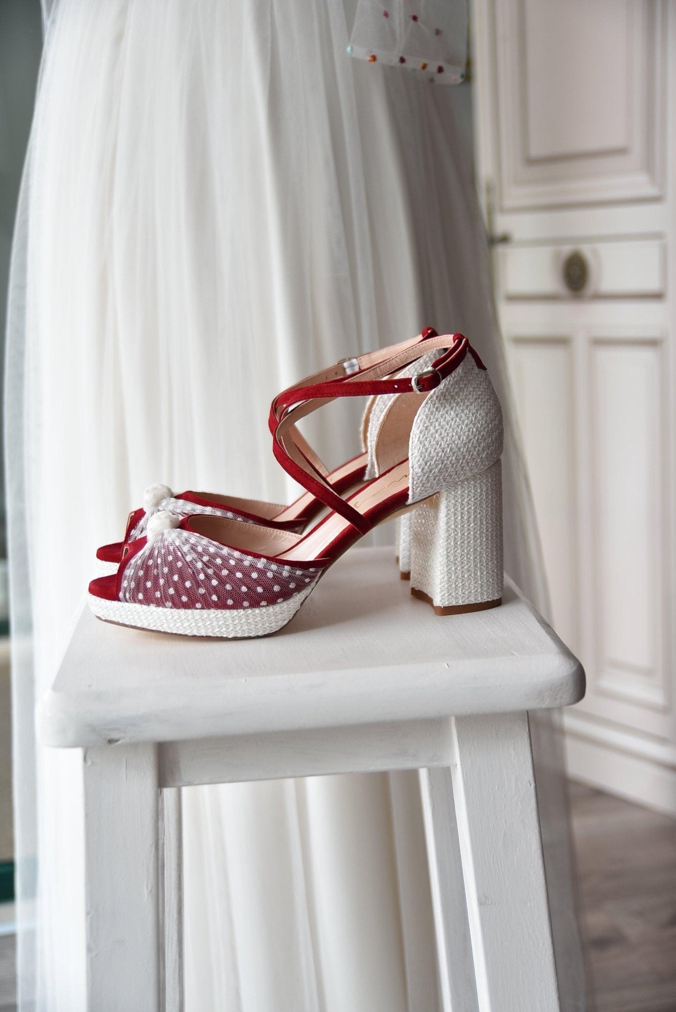 VIKA RED Plumeti tacón 85cm - zapatos_novia