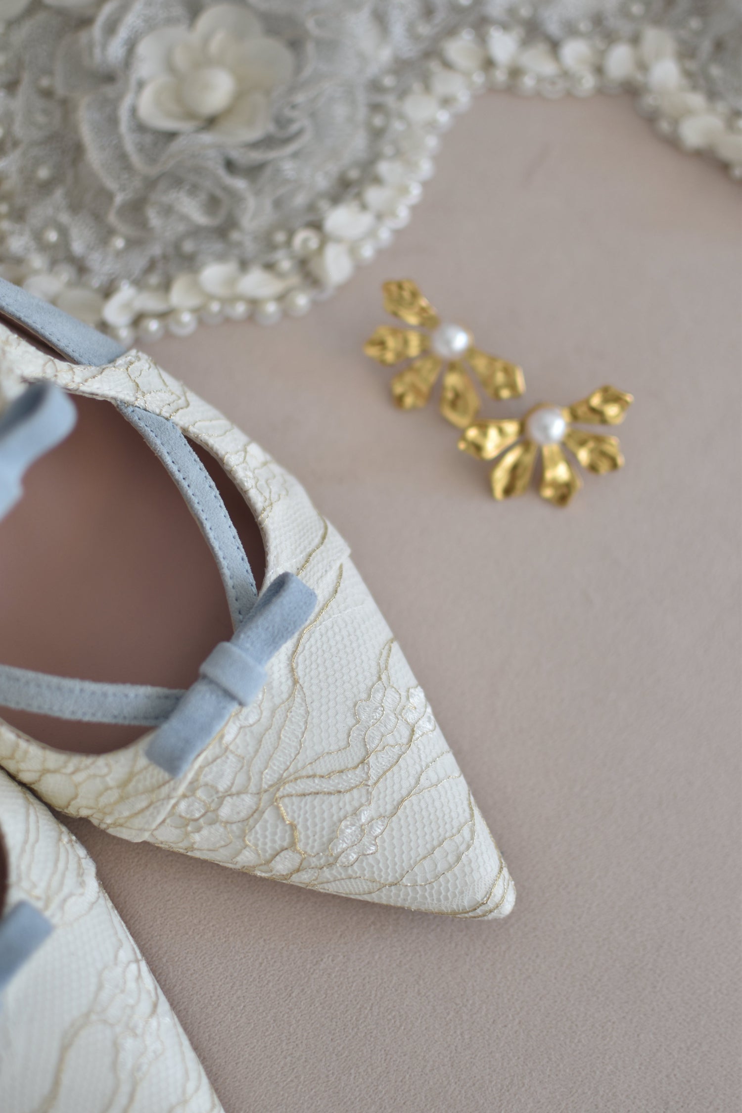 zapatos azul novia