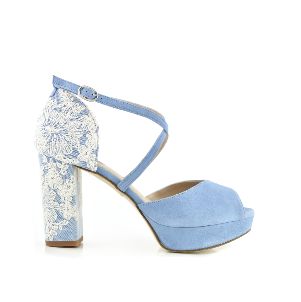 Rosalía azul palace Oliveti tacón 95