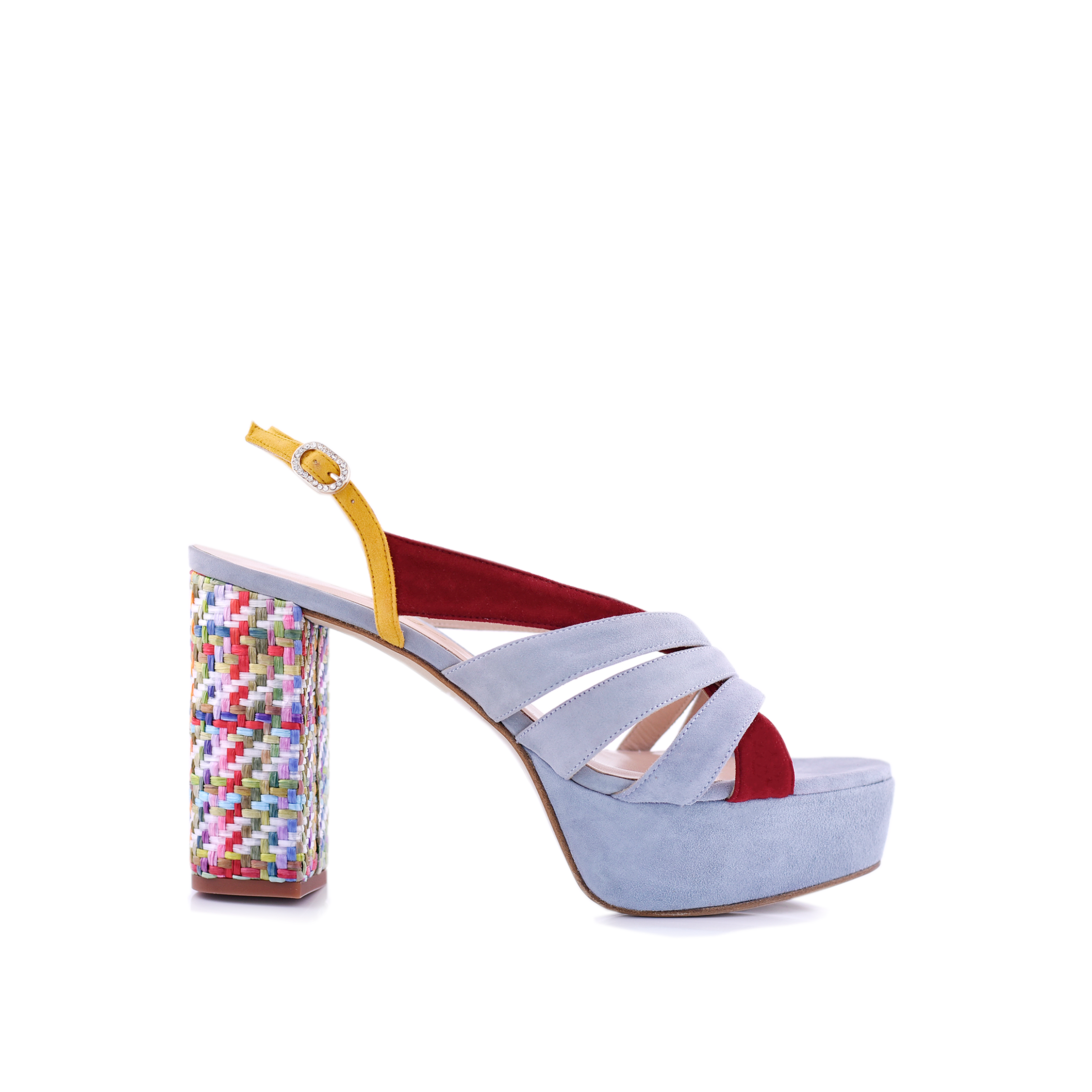 Miley blue paradise feathers heel 10.5cm