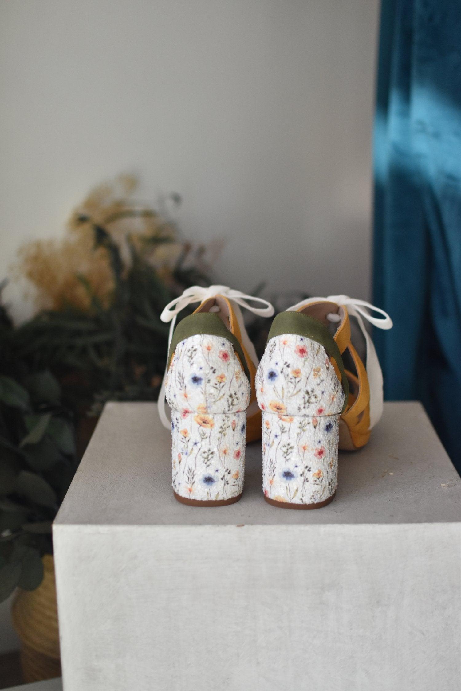 HERA abierto mango mostaza & kaki glitter Tivoli petit