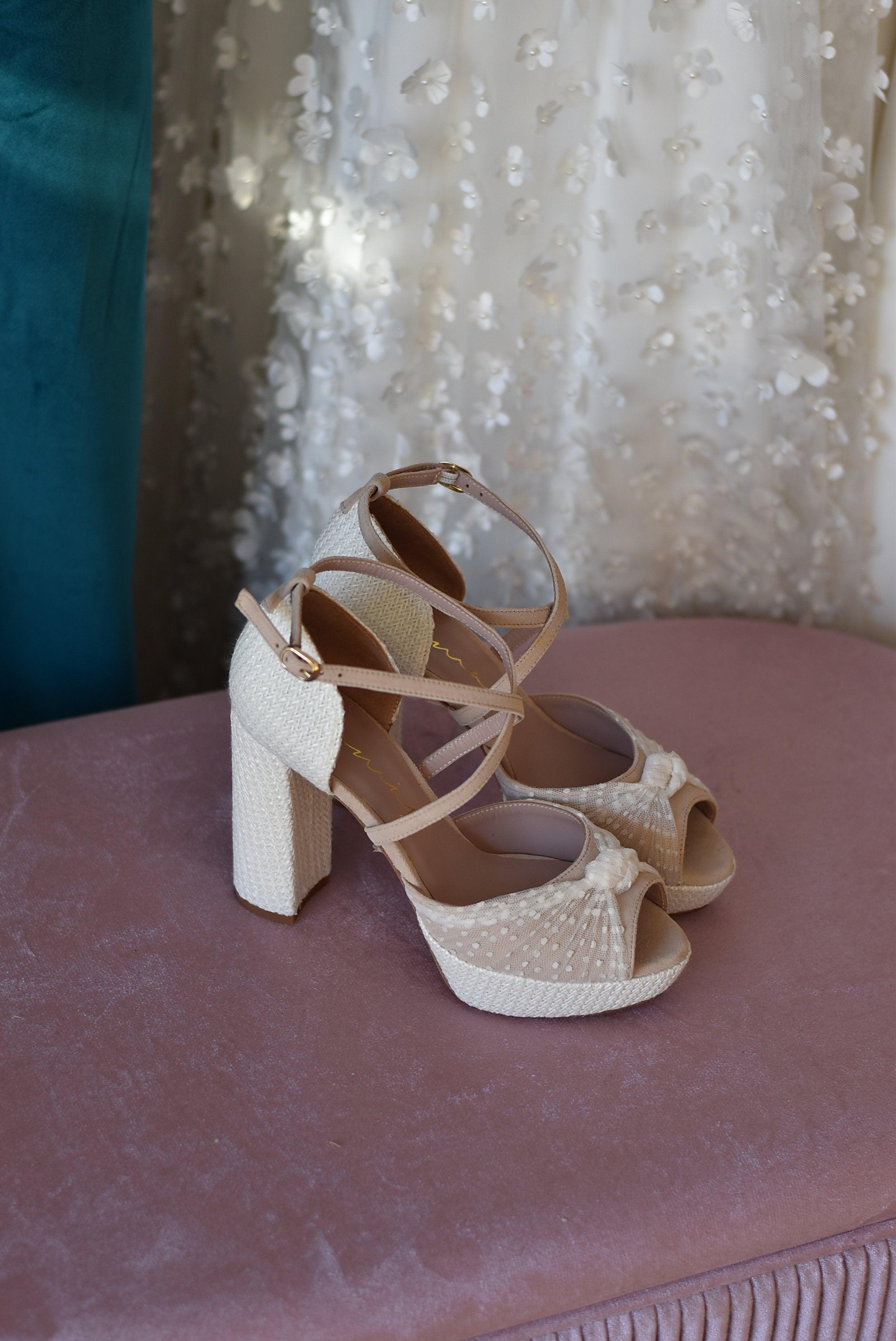 VIKA natural plumeti tacón 9 cm - Lomas-shoes