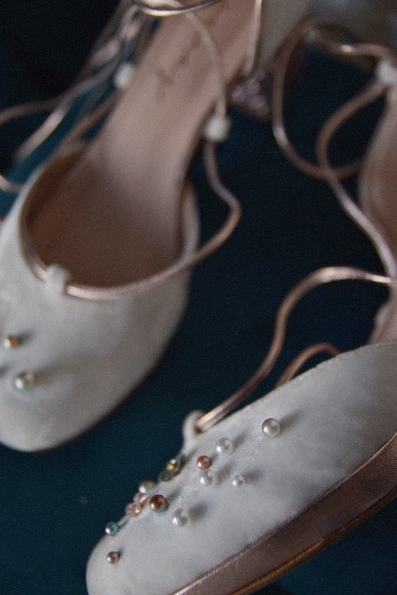 DAHUD white velvet lentejuelas mini - zapatos_novia