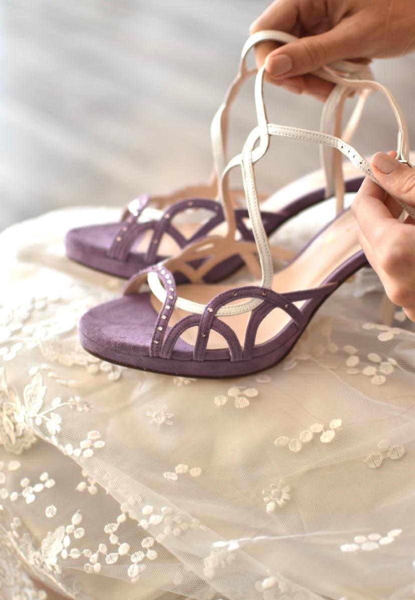 .EN STOCK GALA Swarovski violet talla 39 - zapatos_novia