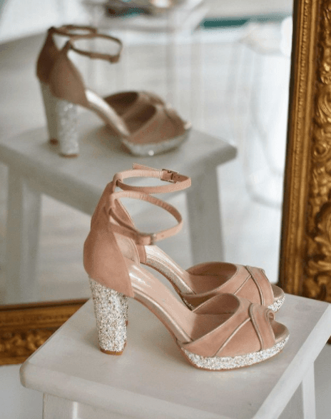 EN STOCK LUZ Terra glitter blanco/oro TALLA 37 - zapatos_novia