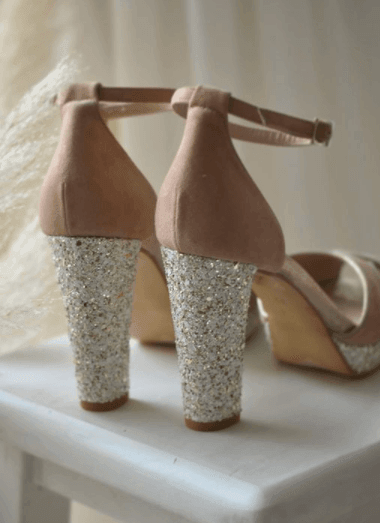 EN STOCK LUZ Terra glitter blanco/oro TALLA 37 - zapatos_novia