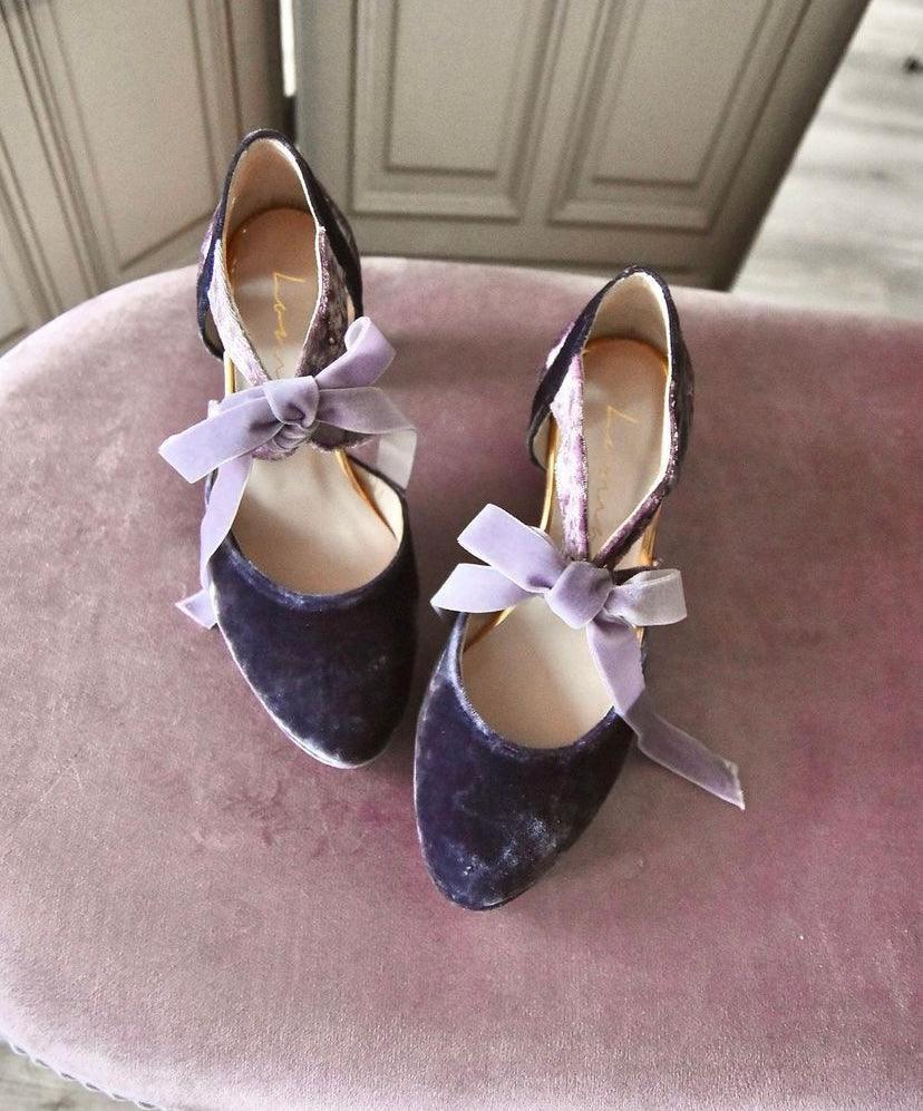 HERA lavanda velvet Constelación midi - zapatos_novia