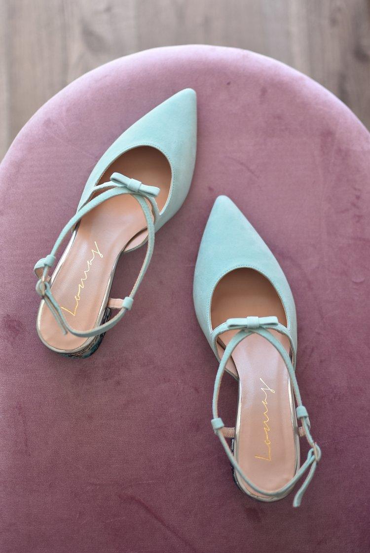 LOLA destalonado ante mint mini - zapatos_novia