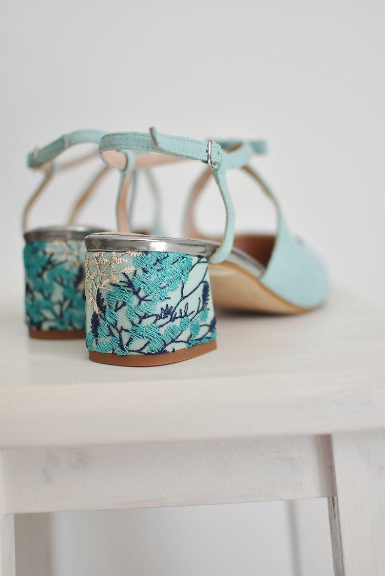 LOLA destalonado ante mint mini - zapatos_novia