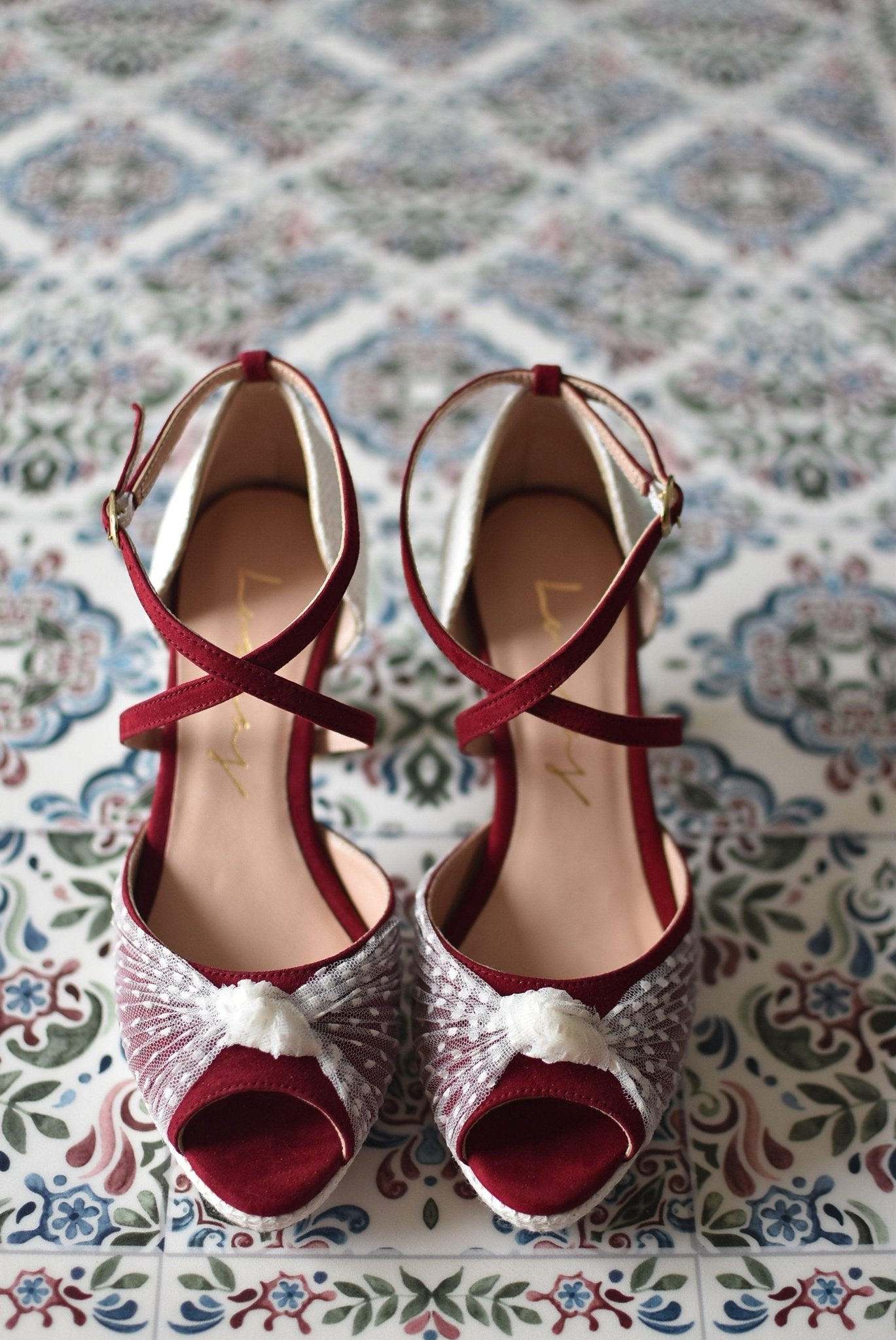 VIKA Red plumeti 10cm - zapatos_novia