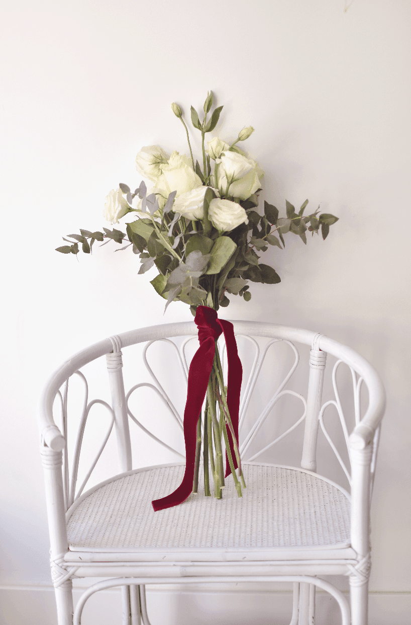 z.Cinta de terciopelo para ramo de novia BURDEOS (ROJIZO) - zapatos_novia