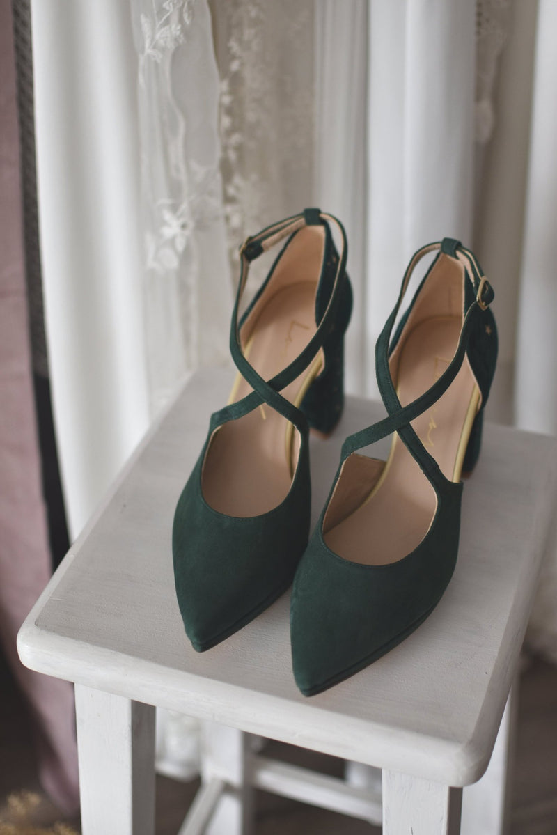 Lola forest green heel 9.5cm Astros Collection