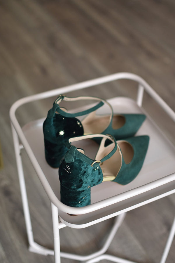 Lola forest green heel 9.5cm Astros Collection