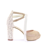 Sandalias de novia beige