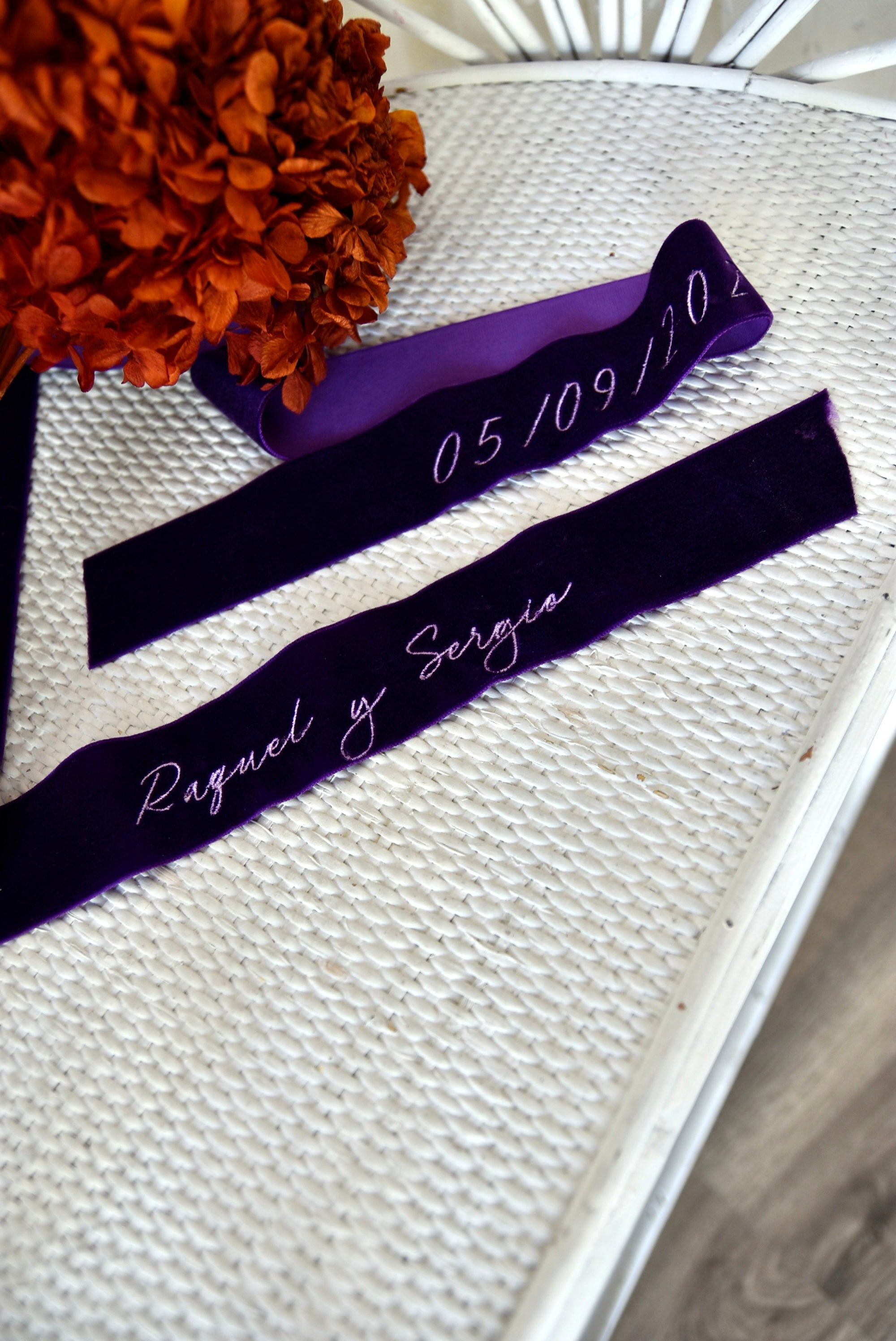 z.Velvet ribbon for bridal bouquet BOUGHT VILLA DARK
