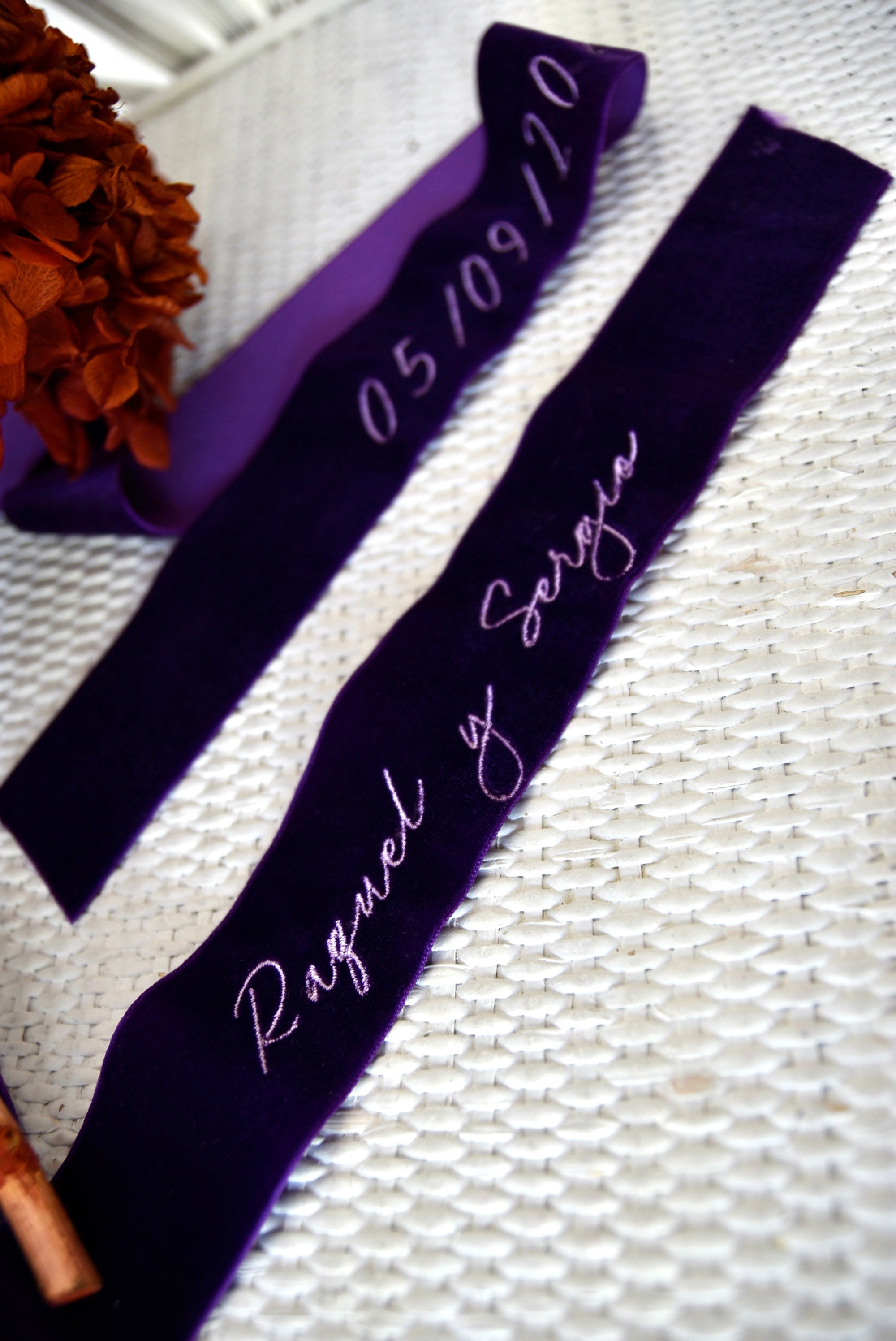 z.Velvet ribbon for bridal bouquet BOUGHT VILLA DARK