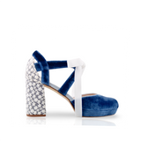 ZAPATO DE ANTE AZUL PARA NOVIAS PERSONALIZABLE