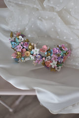 EN STOCK Tocado porcelana novia colores