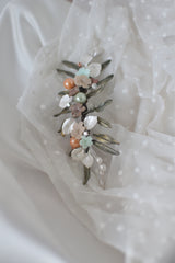 EN STOCK Tocado porcelana novia hojas de olivo