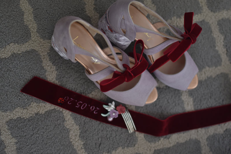 Hera open forest green and mint Constellation heel 9.5cm