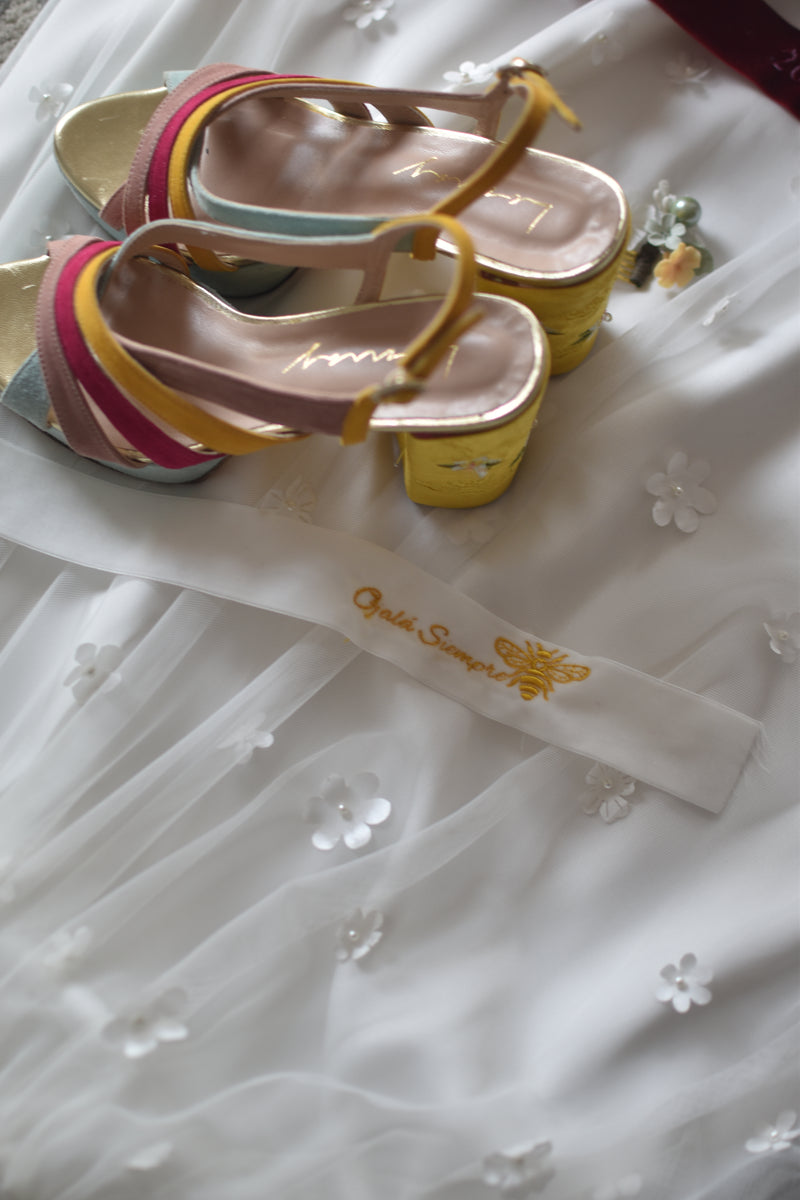 Miley blue paradise feathers heel 10.5cm