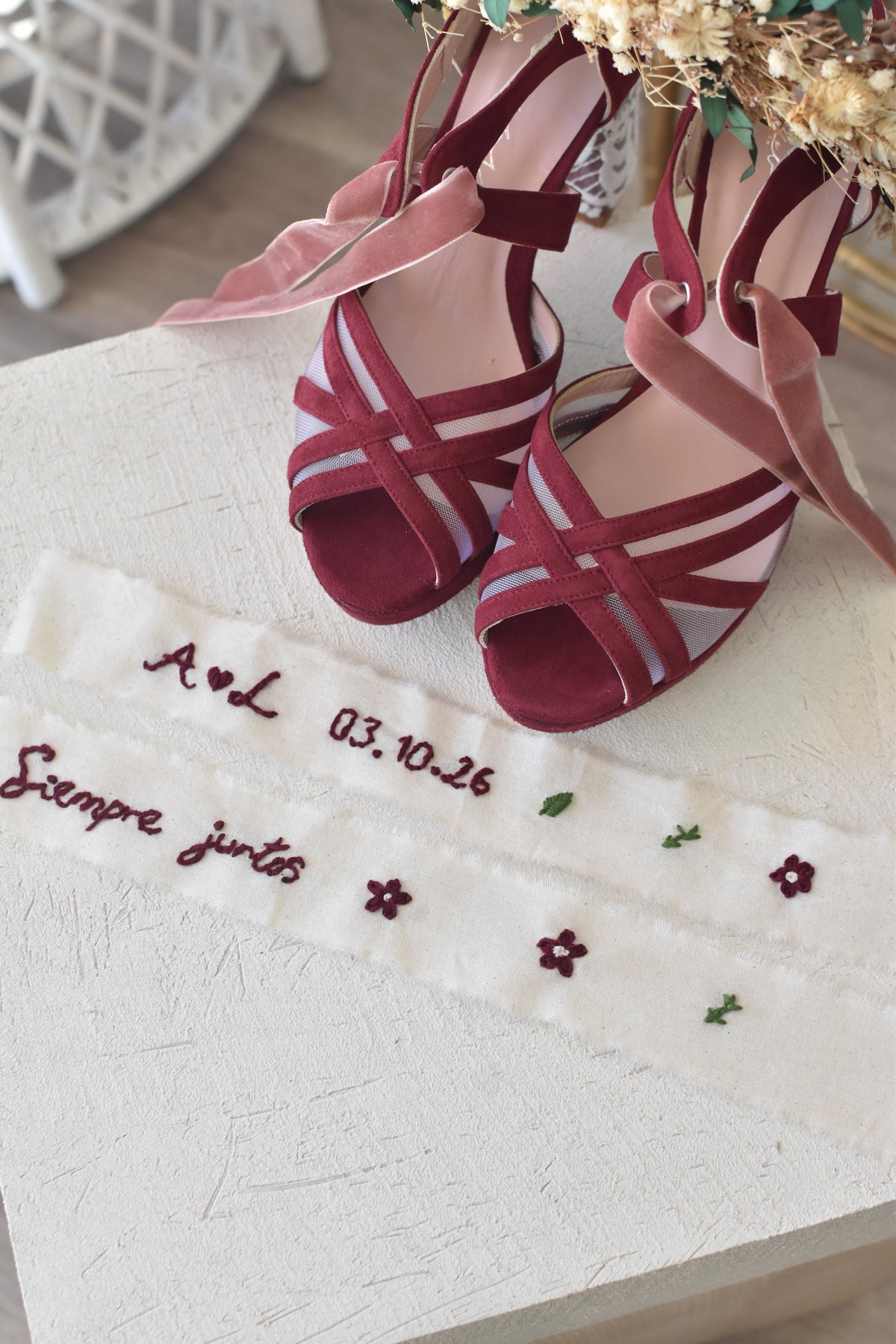 z.Velvet ribbon for bridal bouquet BOUGHT VILLA DARK