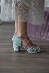 ANTONELLA Blossom mint-rosa velvet petit