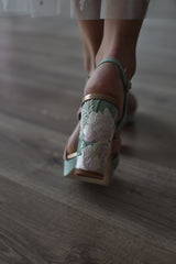 Miley pink rose gold brocade Roma heel 9.5cm