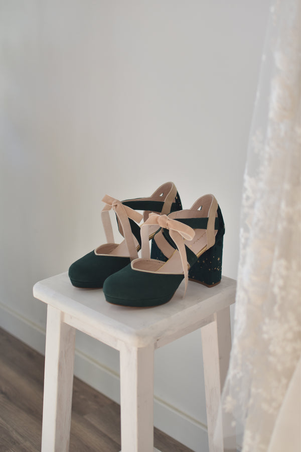 HERA cerrado verde botella y beige constelación 85