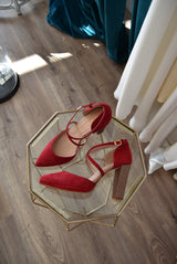 Lola red glitter heel 10cm