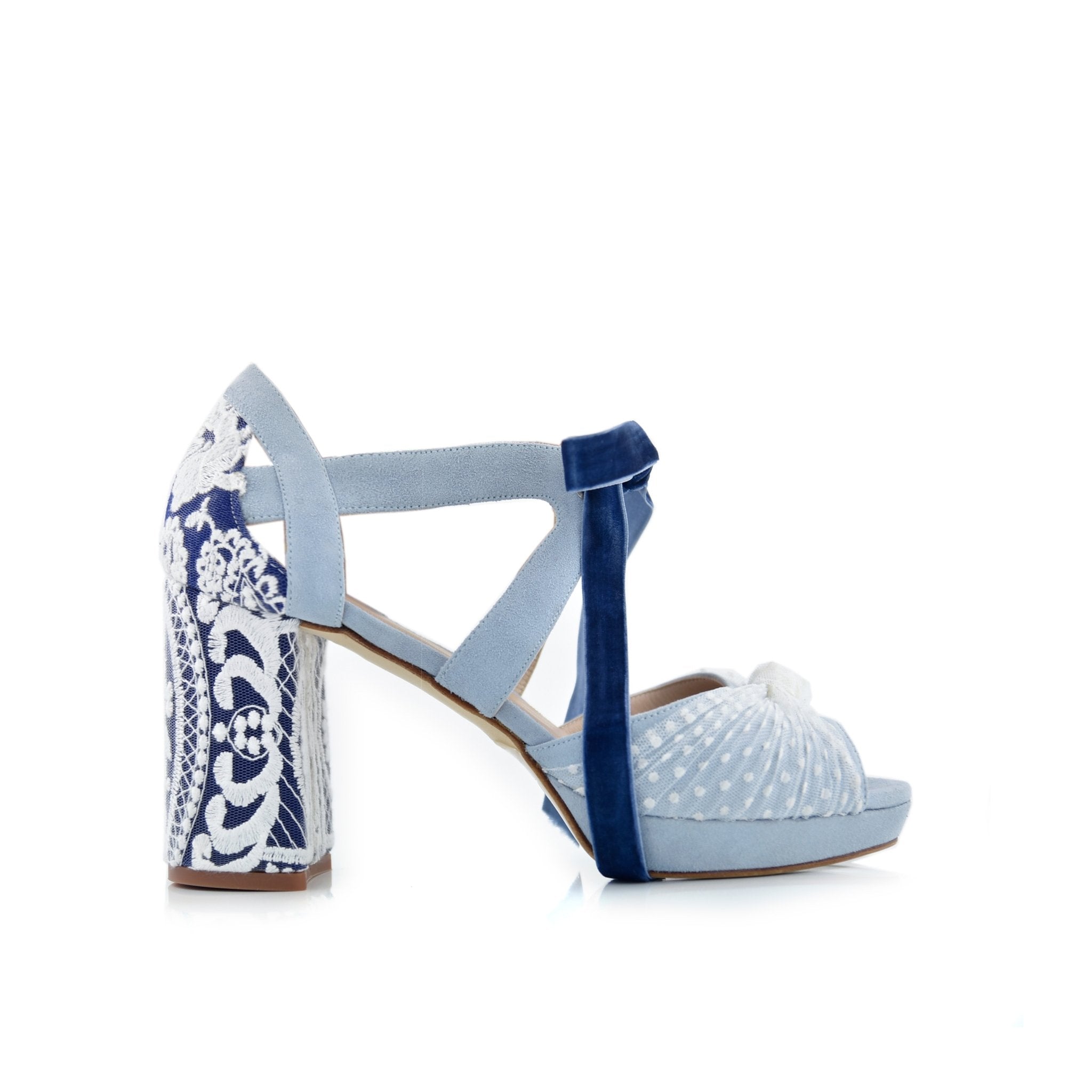 Agnes Celeste Ágnes Azul Esperanza Midi — Zapatos de novia Lomas Shoes