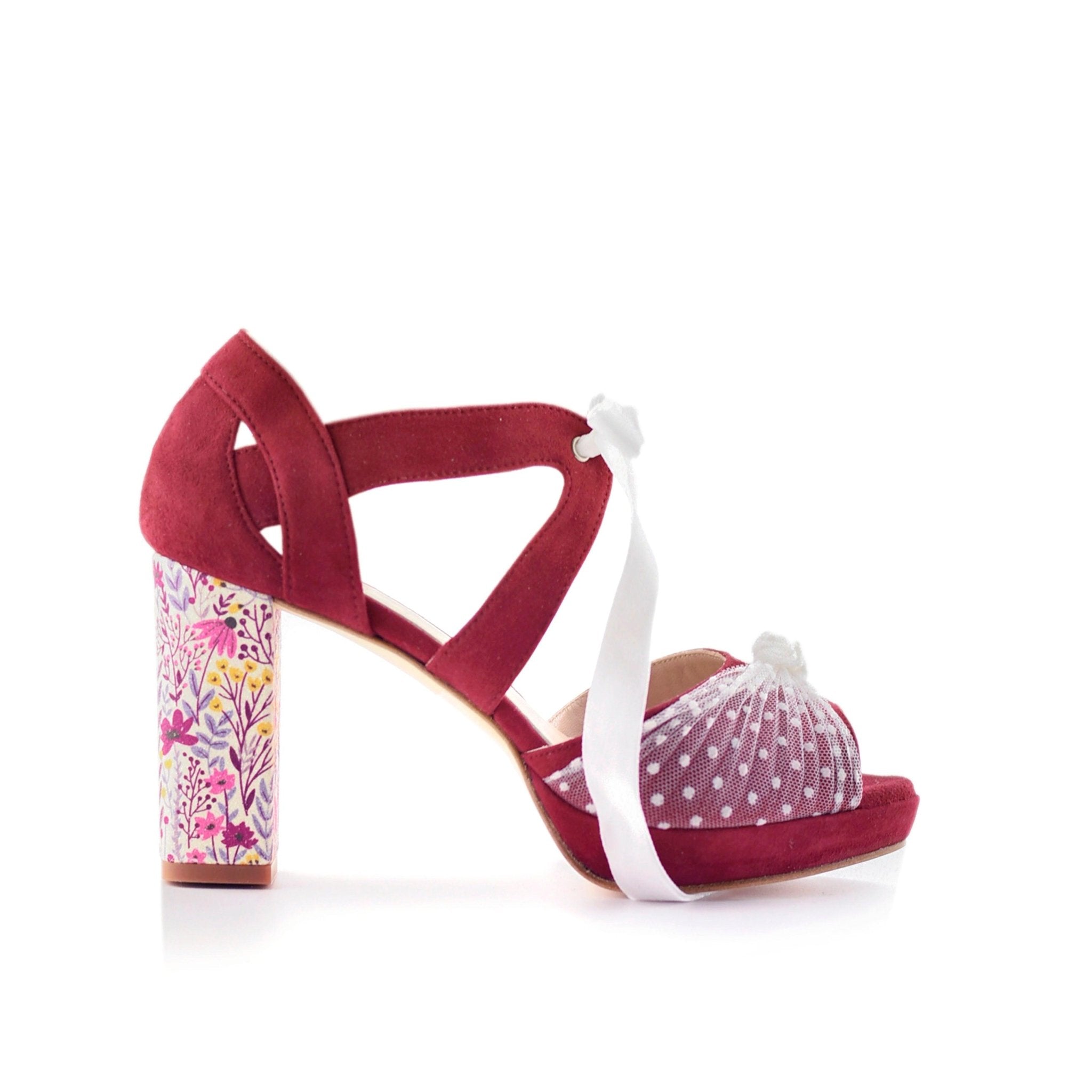 Agnes Rojo Ágnes Red May Alto — Zapatos de novia Lomas Shoes