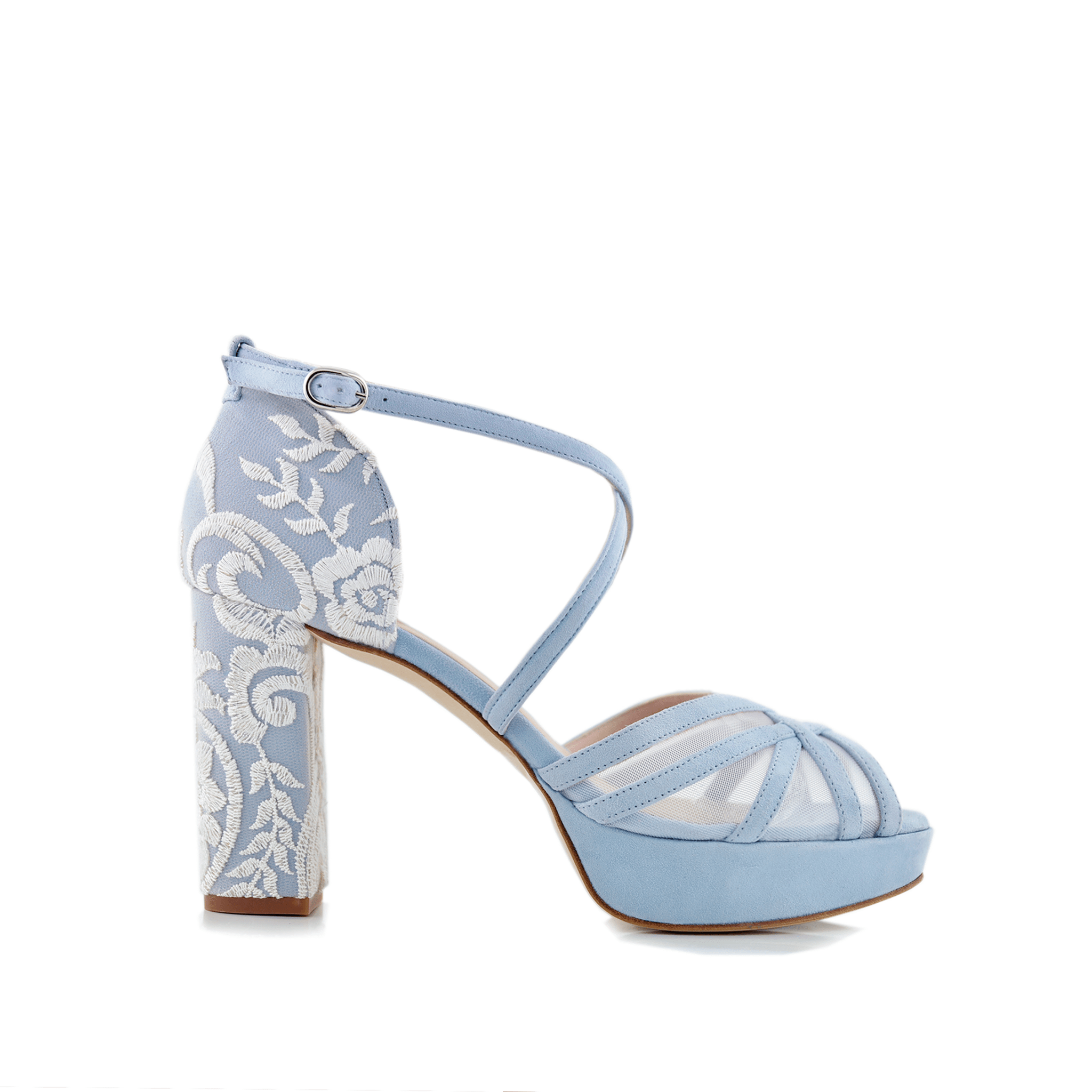 Antonella Celeste Azul Yaum Alto — Zapatos de novia Lomas Shoes