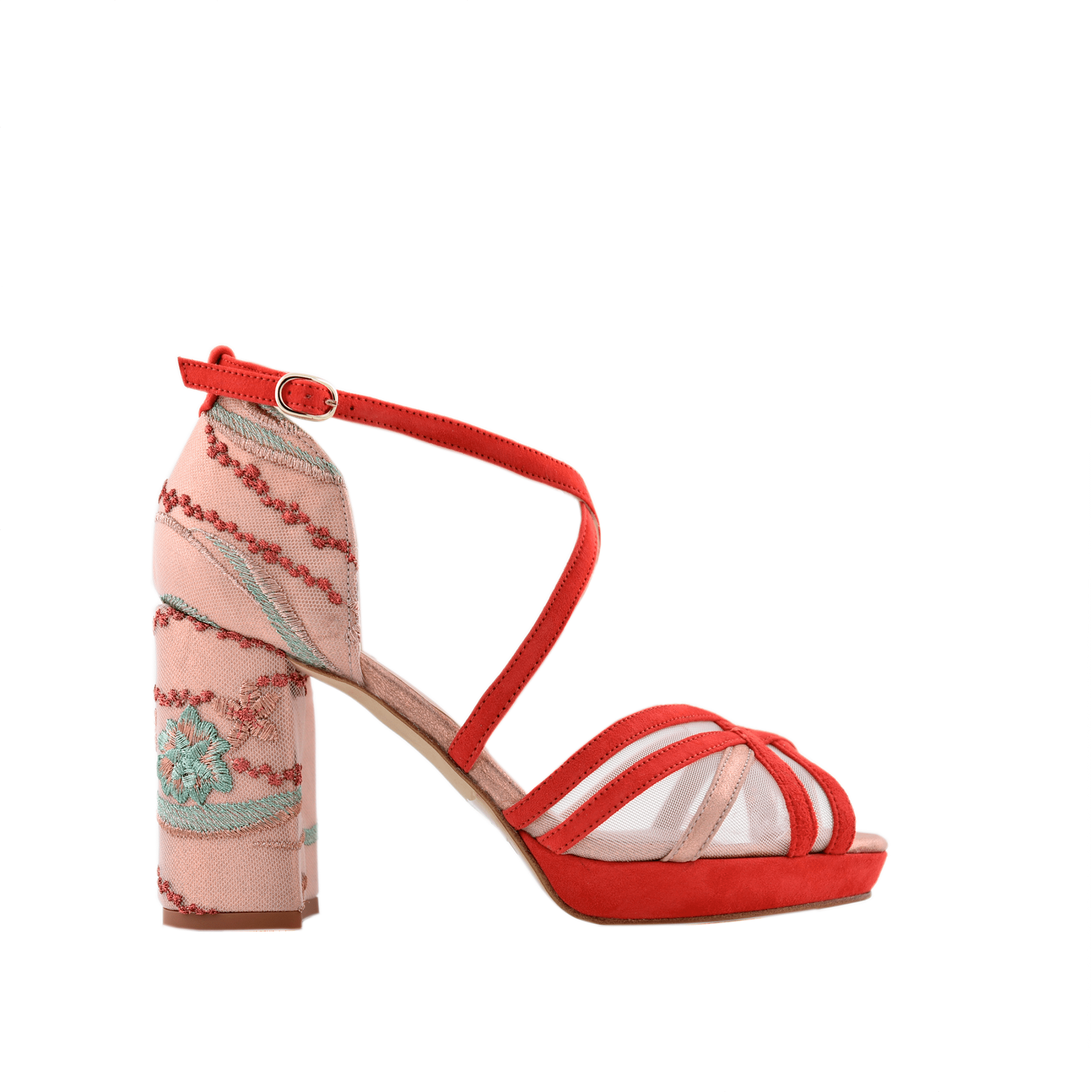 Antonella Color Caldero Bordado Sophie Alto — Zapatos de novia Lomas Shoes