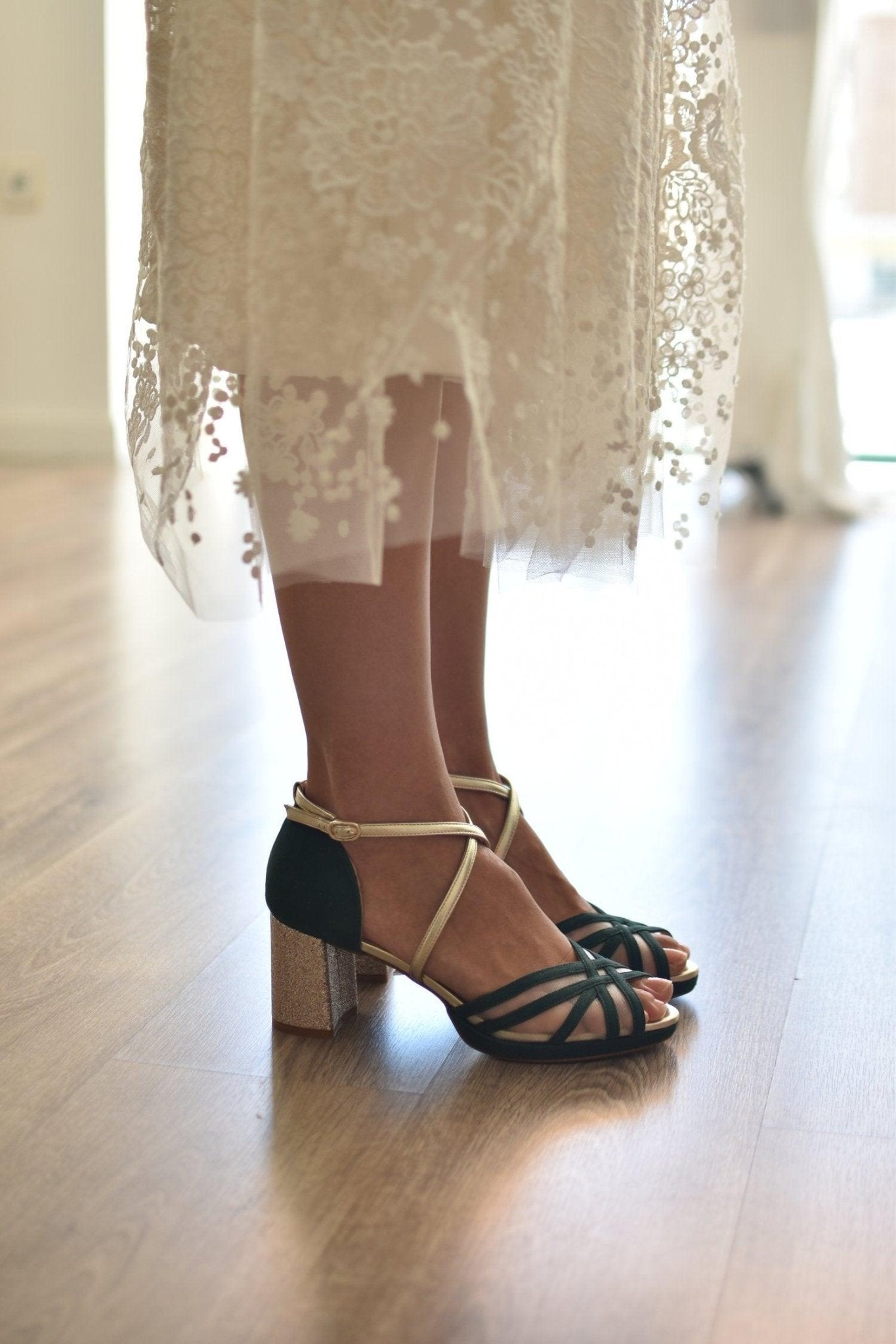 ANTONELLA forest - gold petit - zapatos_novia