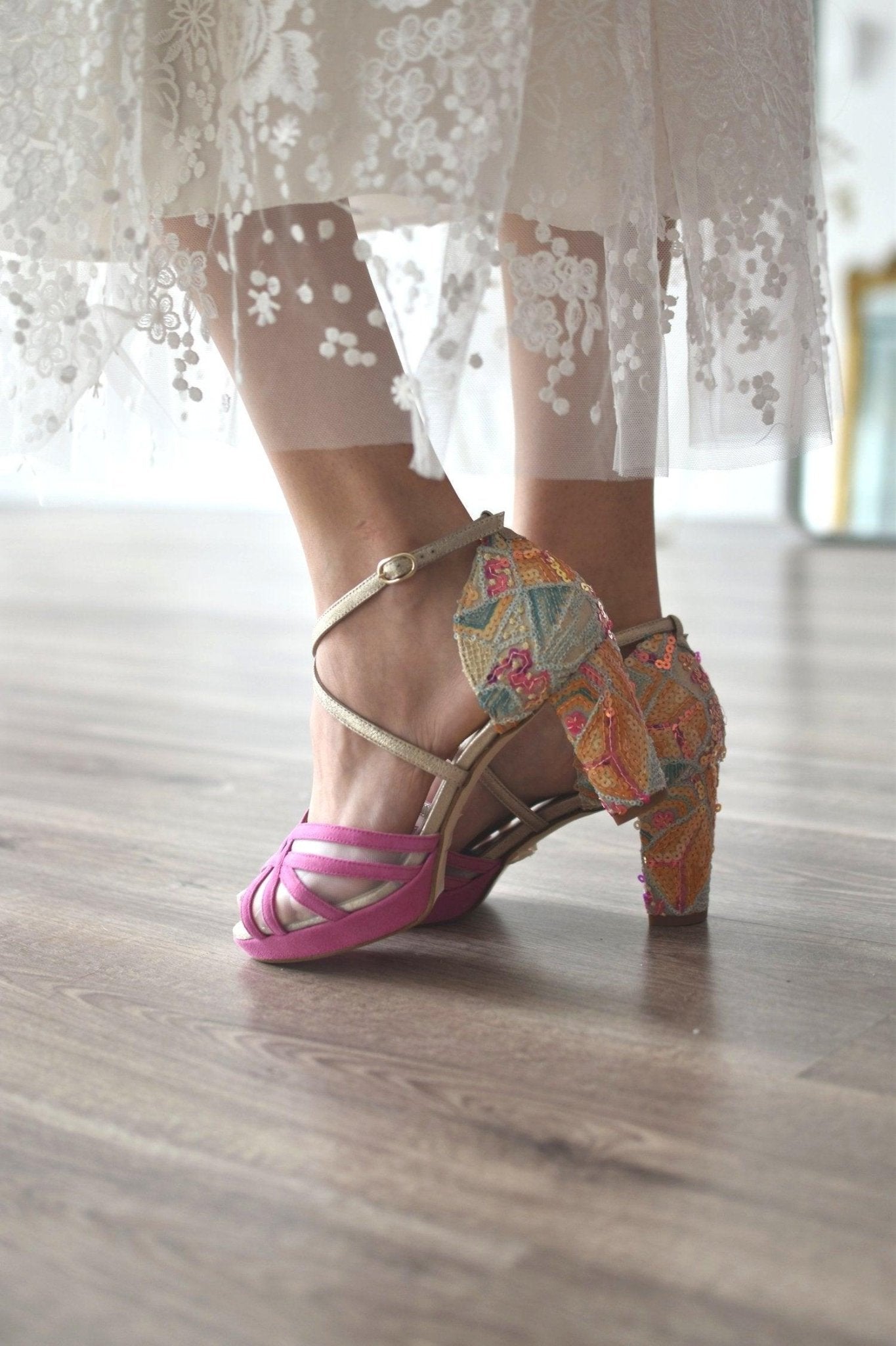 ANTONELLA fucsia feodora Mare midi - zapatos_novia