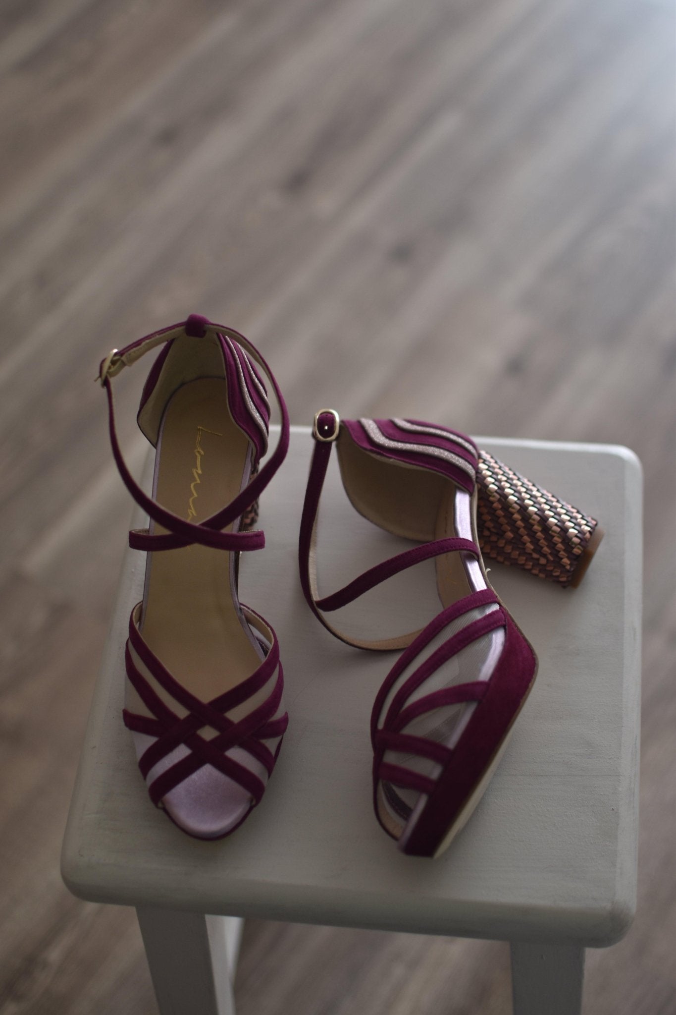 ANTONELLA - Infinito Burgundi midi - zapatos_novia