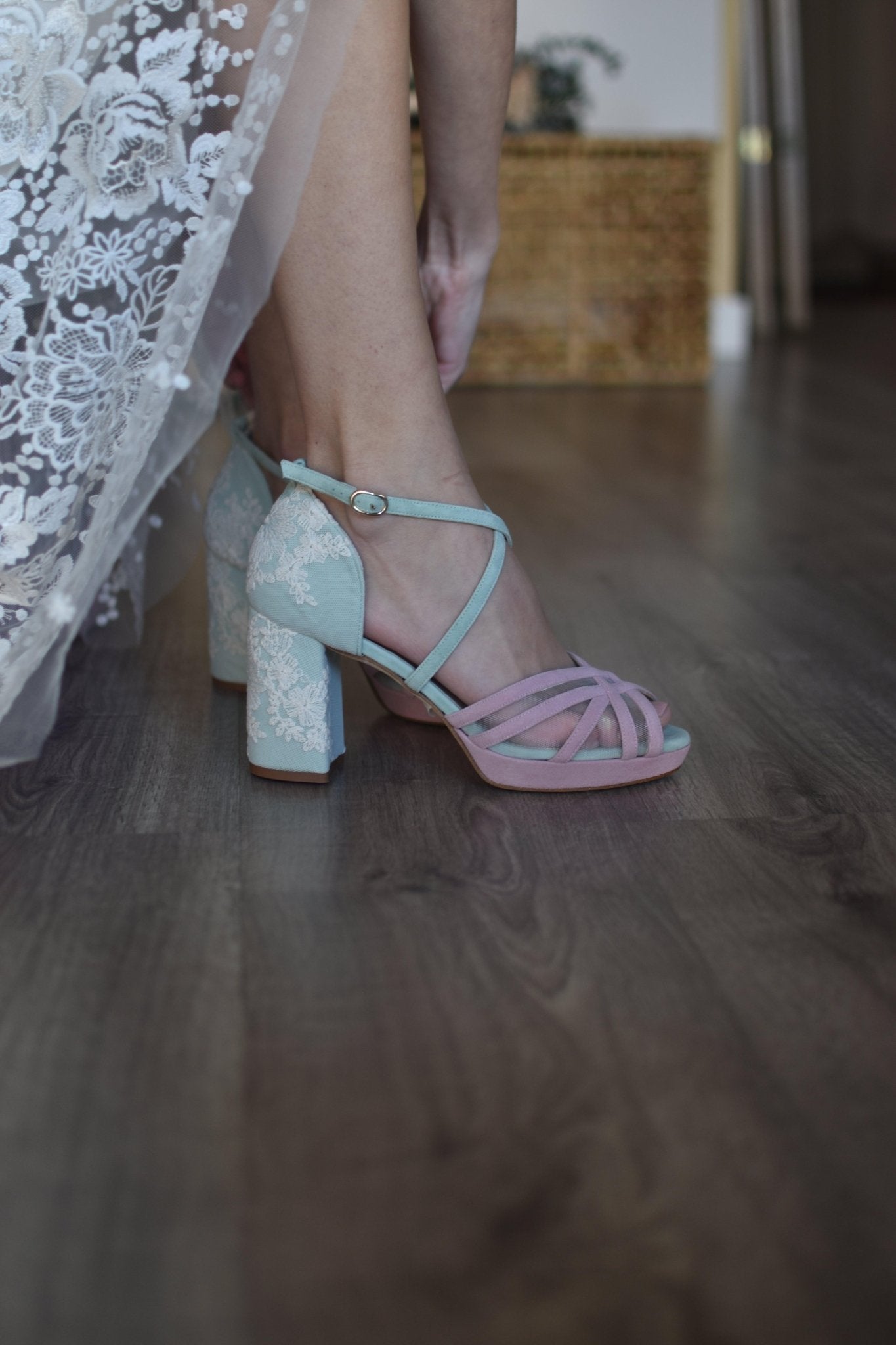 ANTONELLA pink - mint Oliveti 85 - zapatos_novia