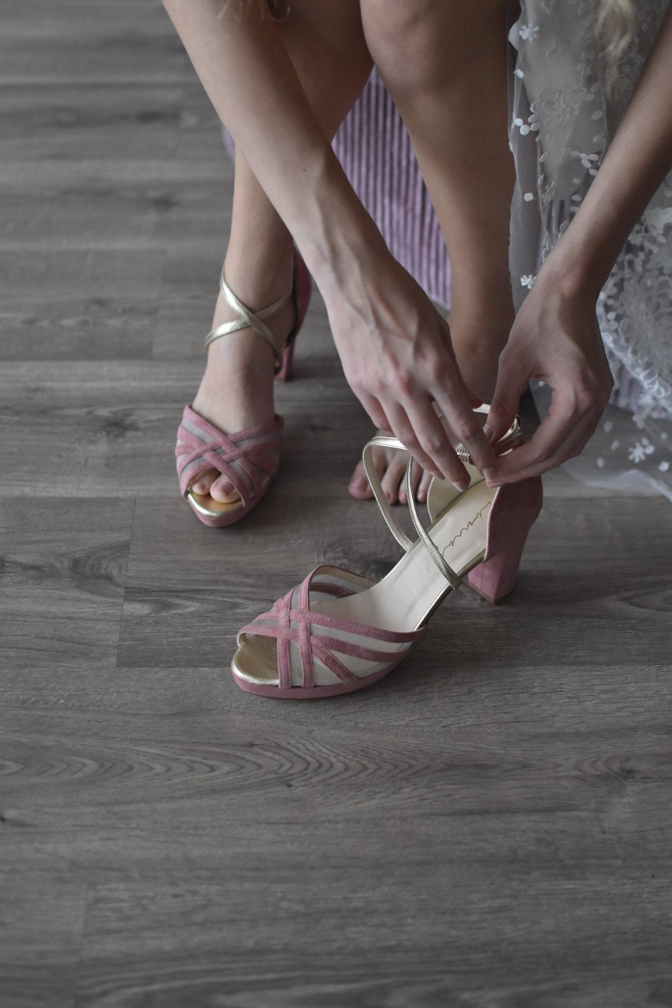 ANTONELLA rosa antique - oro midi - zapatos_novia