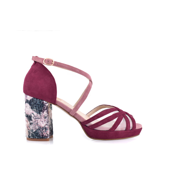 ANTONELLA burgundy tweed floral 85