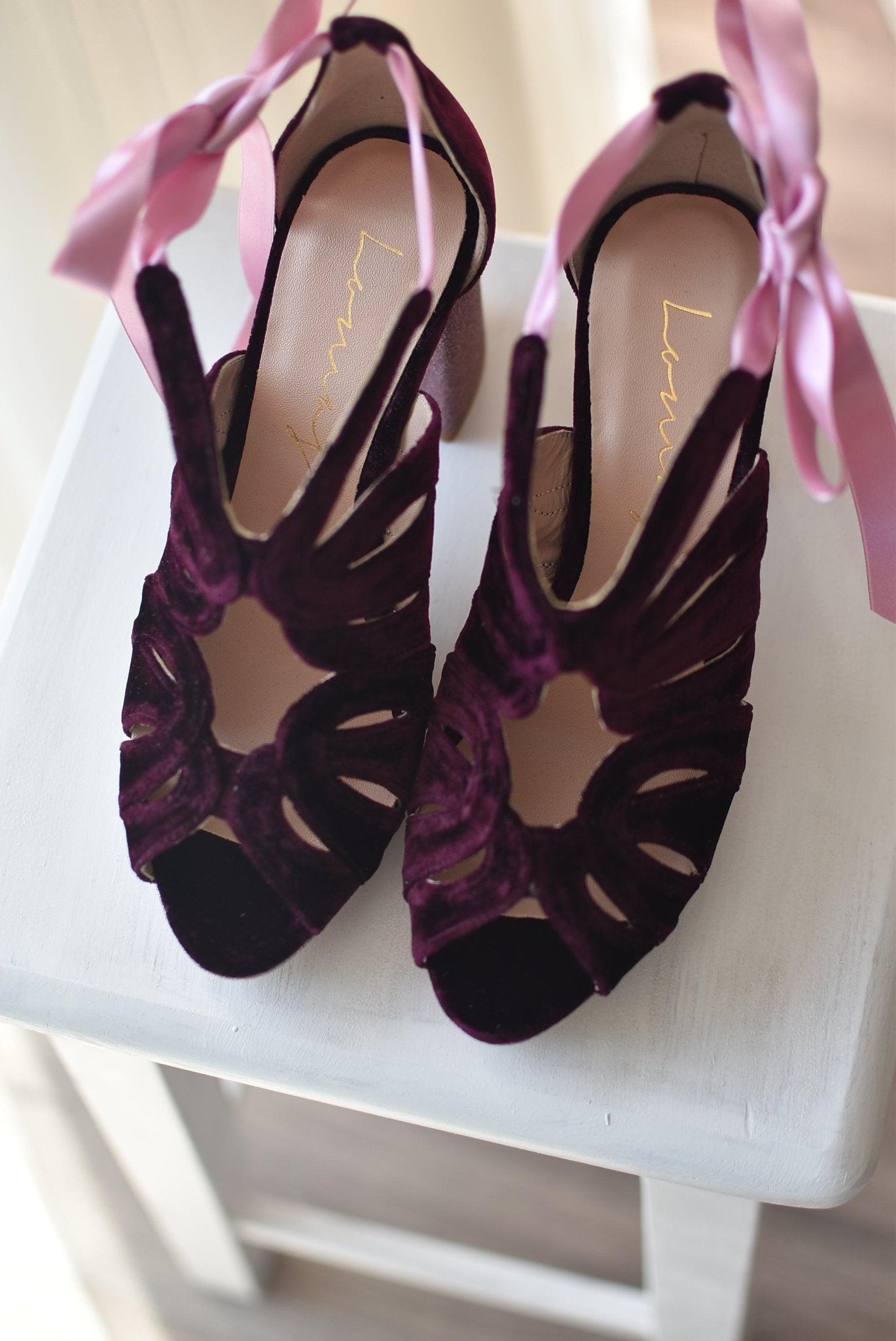 ARAVIS burdeos velvet glitter rosa 85 - zapatos_novia