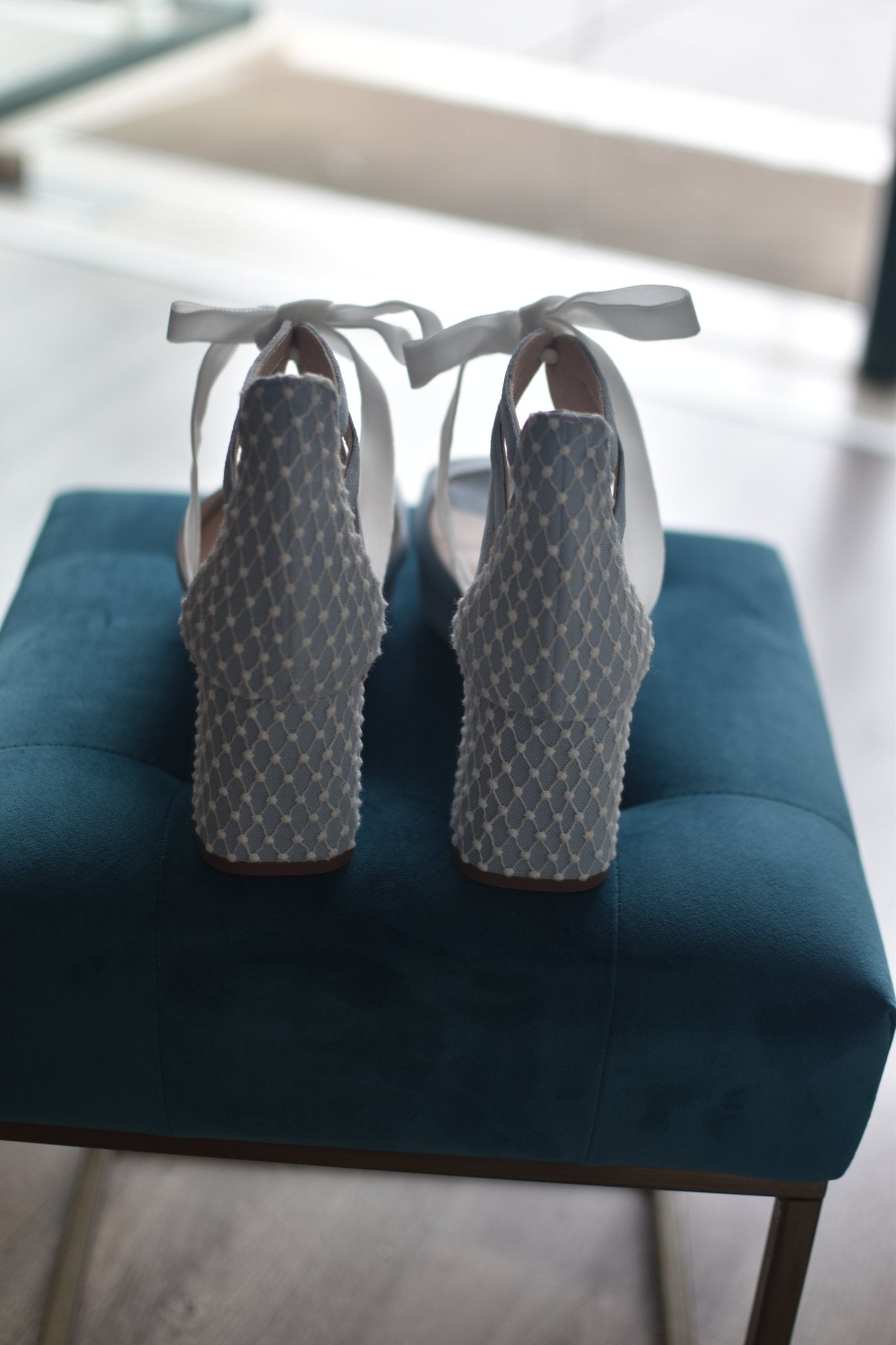 AYLA abierto celeste red plumeti mini horma reina - zapatos_novia
