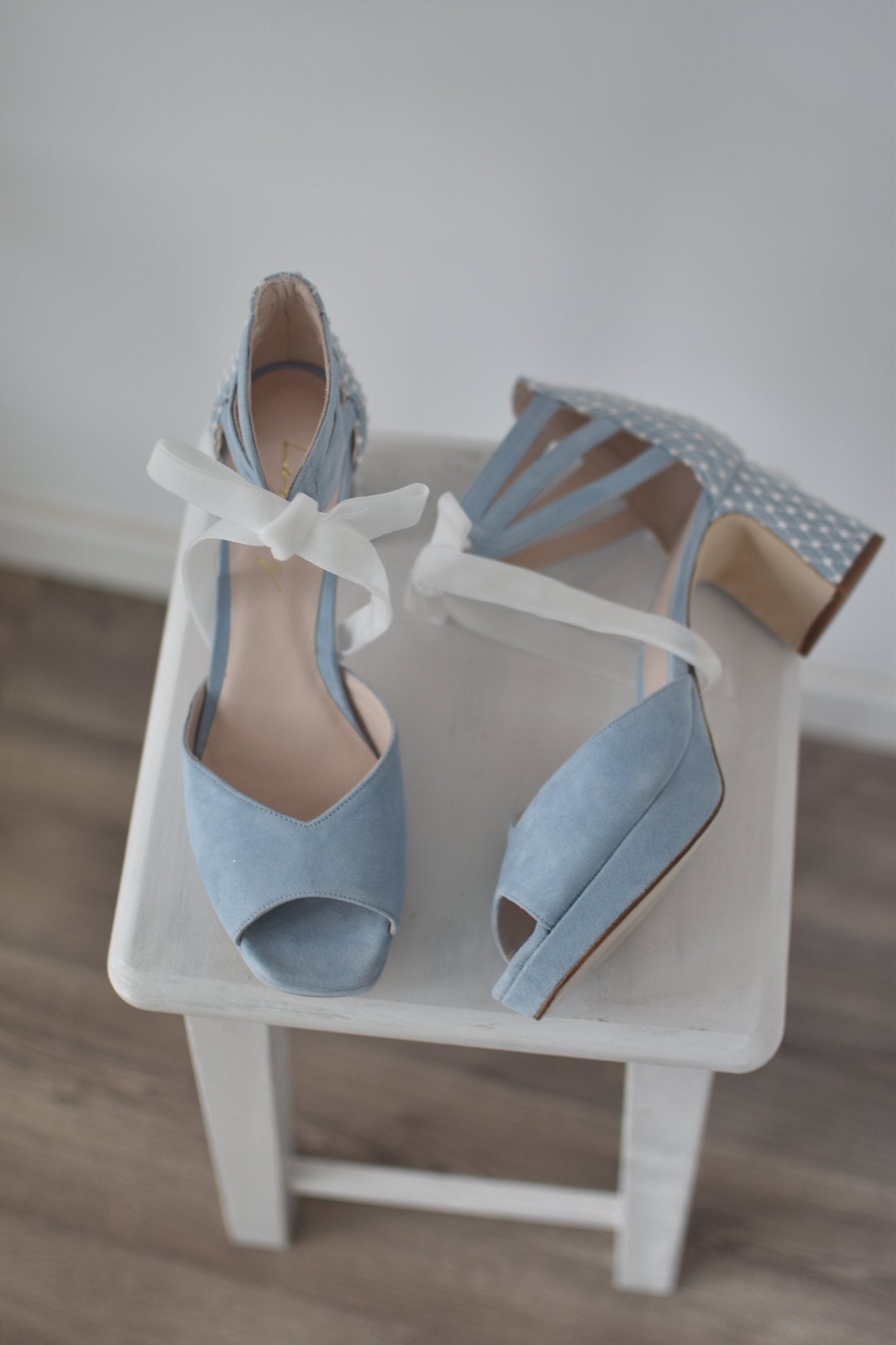 AYLA abierto celeste red plumeti mini horma reina - zapatos_novia