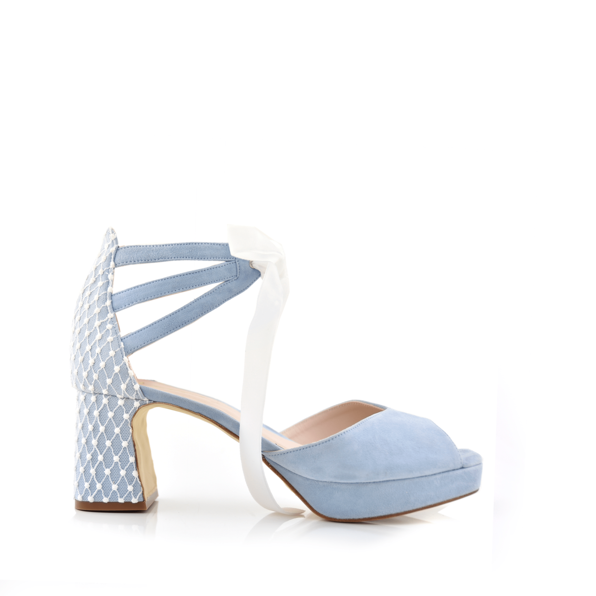 Ayla Celeste Red Plumeti Mini — Zapatos de novia Lomas Shoes