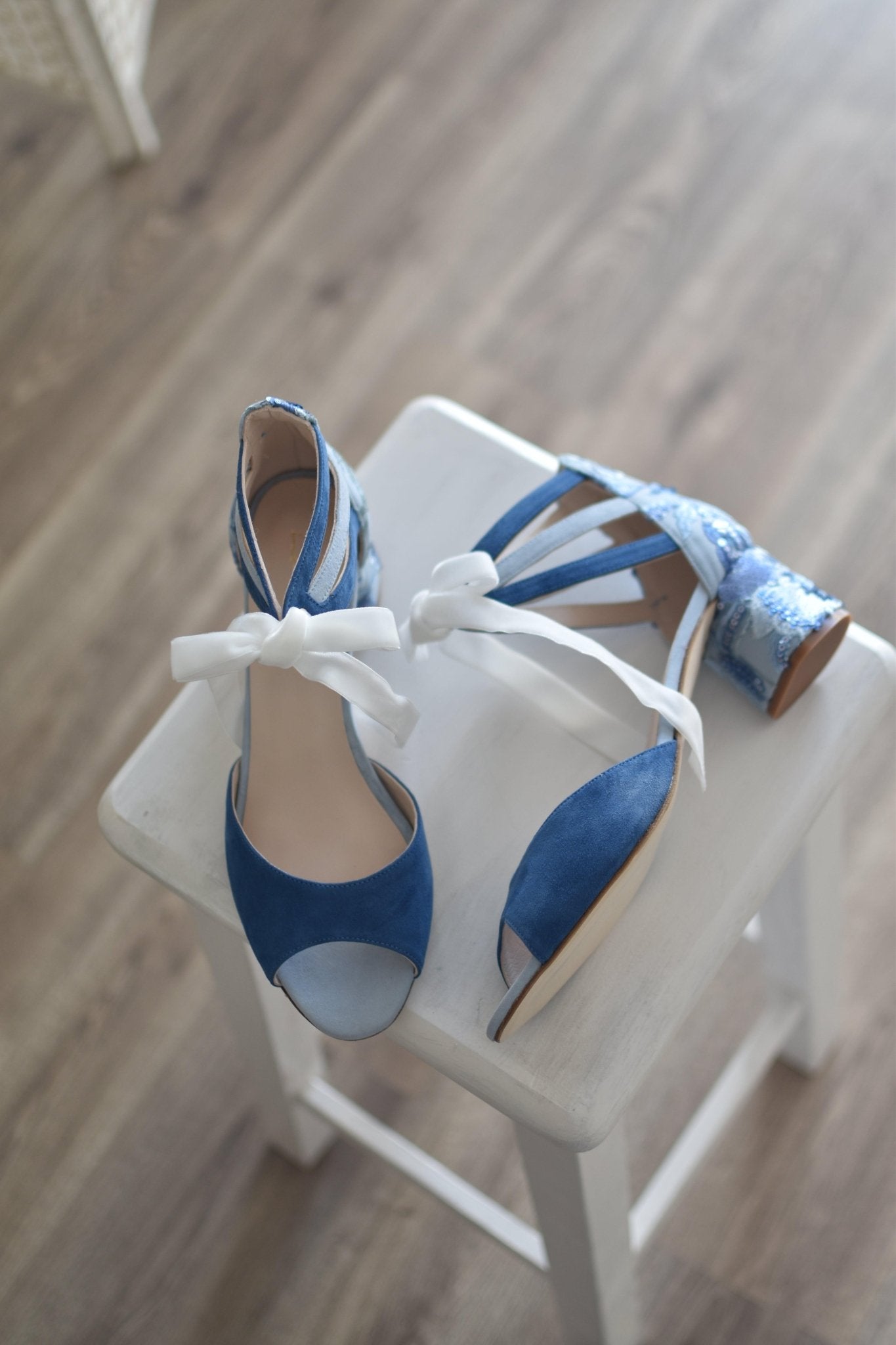 AYLA azul riverside bordad Grafito azul mini 55 - zapatos_novia