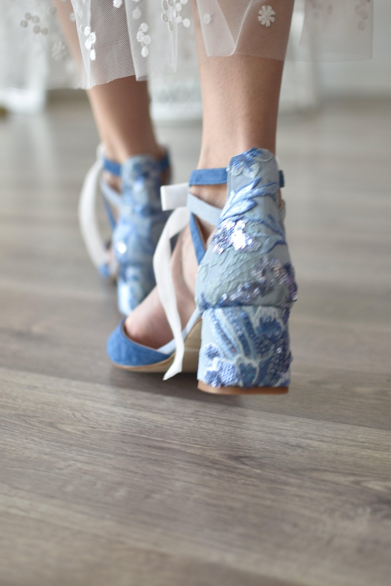 AYLA azul riverside bordad Grafito azul mini 55 - zapatos_novia