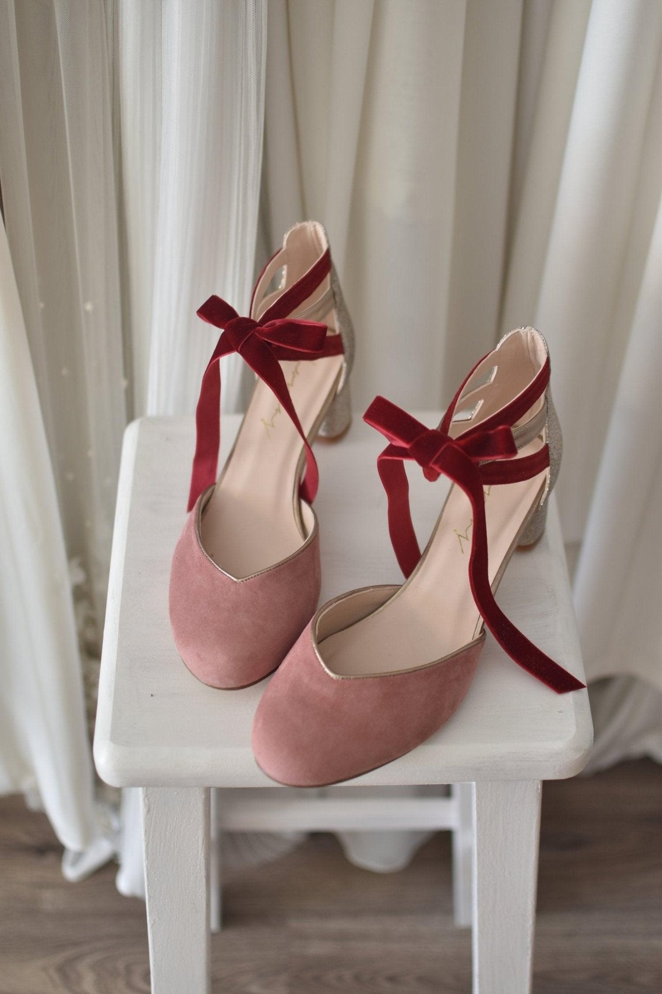 AYLA cerrado antique pink glitter bronce mini 55 - zapatos_novia