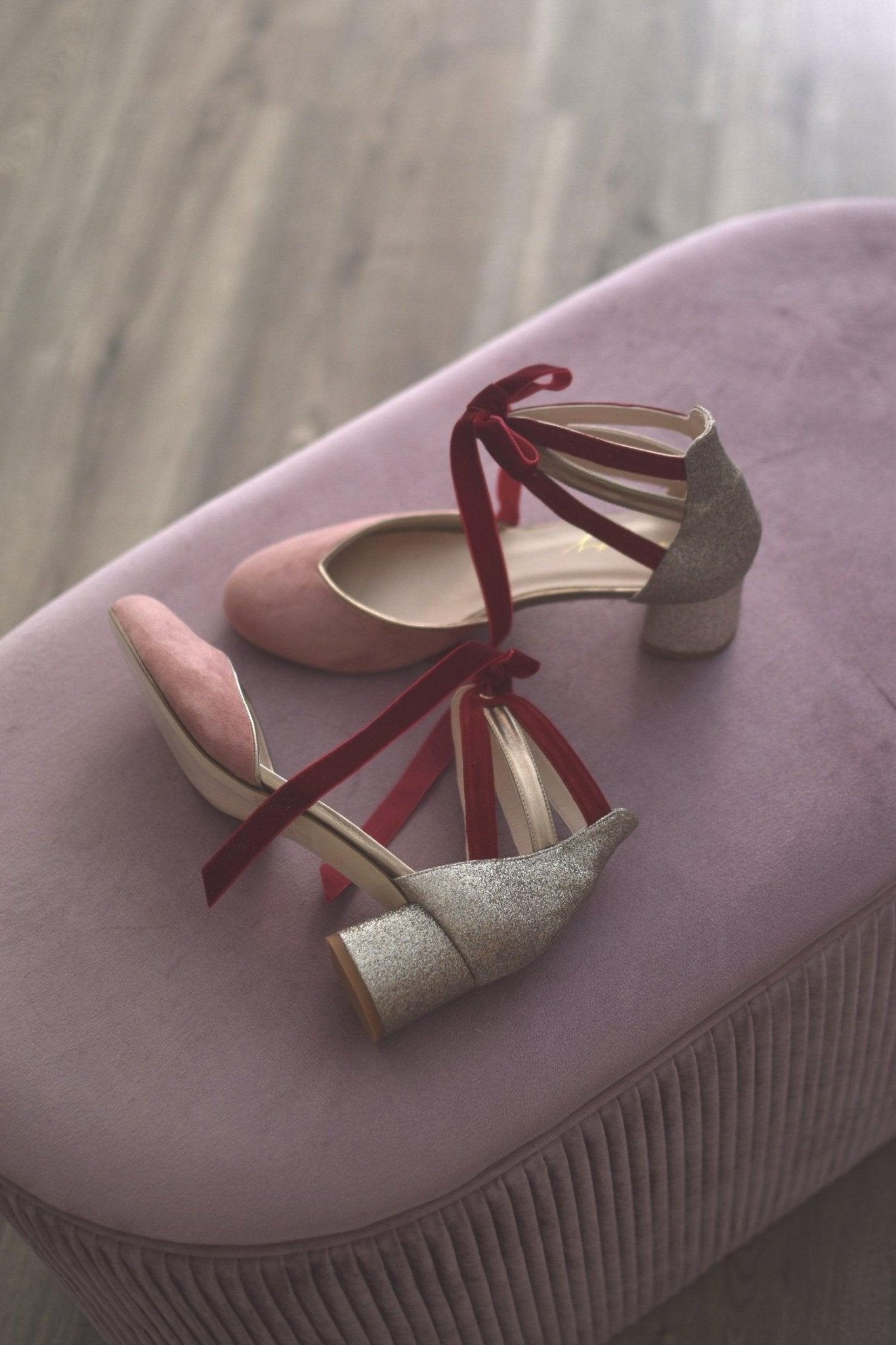 AYLA cerrado antique pink glitter bronce mini 55 - zapatos_novia